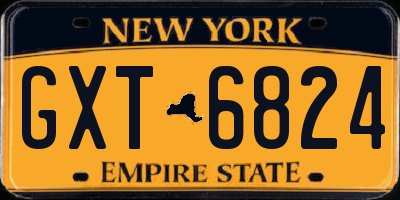 NY license plate GXT6824