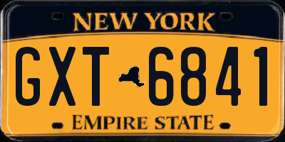 NY license plate GXT6841