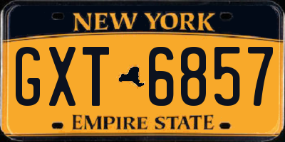 NY license plate GXT6857
