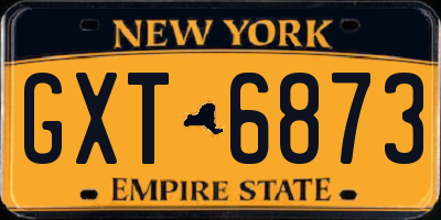 NY license plate GXT6873