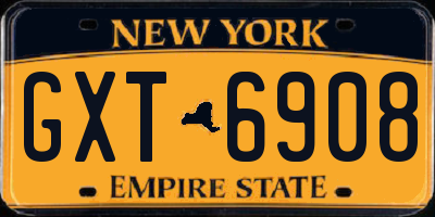 NY license plate GXT6908