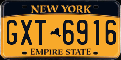NY license plate GXT6916