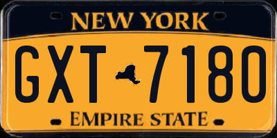 NY license plate GXT7180