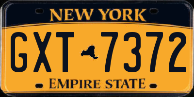 NY license plate GXT7372