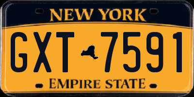 NY license plate GXT7591