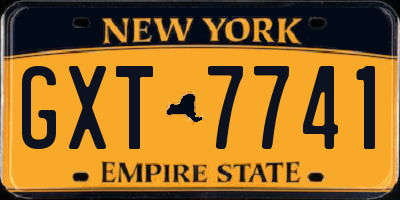 NY license plate GXT7741