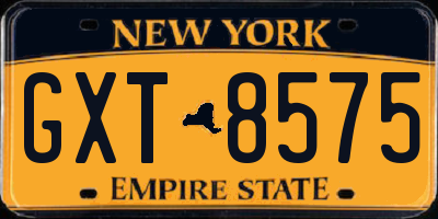 NY license plate GXT8575