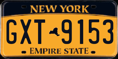 NY license plate GXT9153