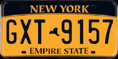 NY license plate GXT9157
