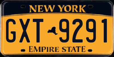 NY license plate GXT9291