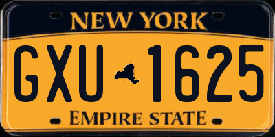 NY license plate GXU1625