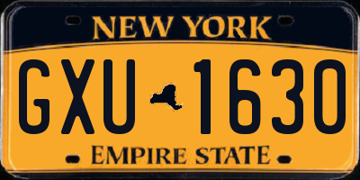 NY license plate GXU1630