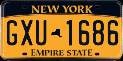 NY license plate GXU1686