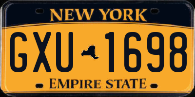 NY license plate GXU1698
