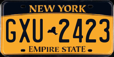 NY license plate GXU2423