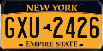 NY license plate GXU2426