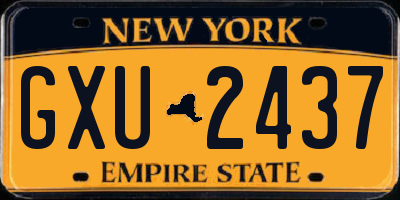 NY license plate GXU2437