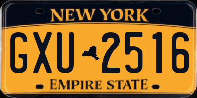 NY license plate GXU2516