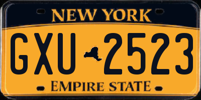 NY license plate GXU2523