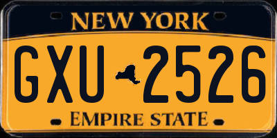 NY license plate GXU2526