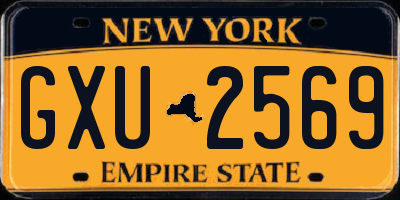 NY license plate GXU2569
