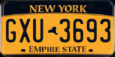 NY license plate GXU3693