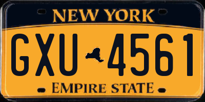 NY license plate GXU4561