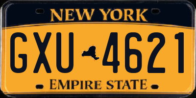 NY license plate GXU4621