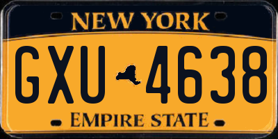 NY license plate GXU4638