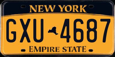 NY license plate GXU4687