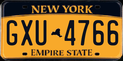 NY license plate GXU4766