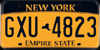 NY license plate GXU4823