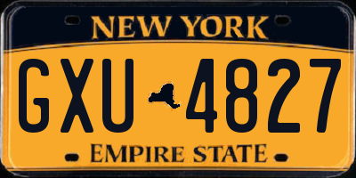 NY license plate GXU4827