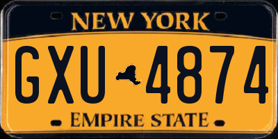 NY license plate GXU4874