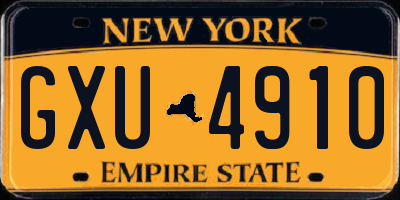 NY license plate GXU4910