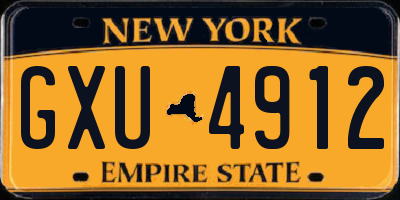 NY license plate GXU4912