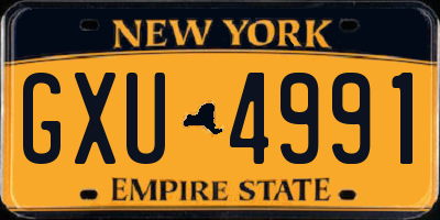 NY license plate GXU4991