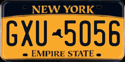 NY license plate GXU5056