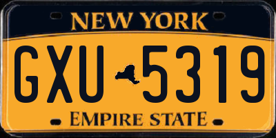 NY license plate GXU5319