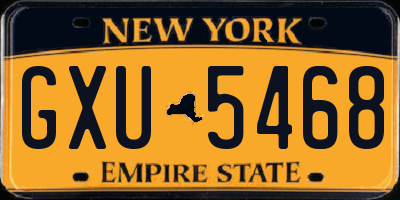 NY license plate GXU5468