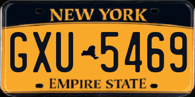 NY license plate GXU5469