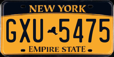 NY license plate GXU5475