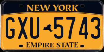 NY license plate GXU5743