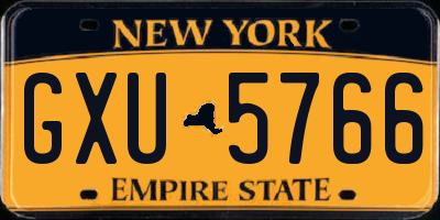 NY license plate GXU5766