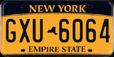 NY license plate GXU6064