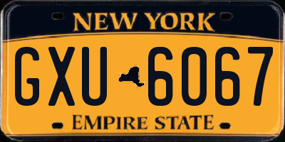 NY license plate GXU6067