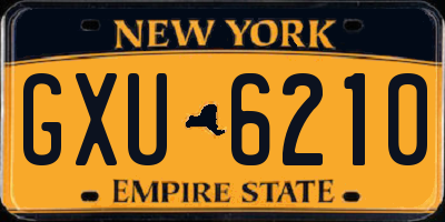 NY license plate GXU6210