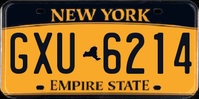 NY license plate GXU6214
