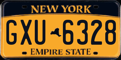 NY license plate GXU6328