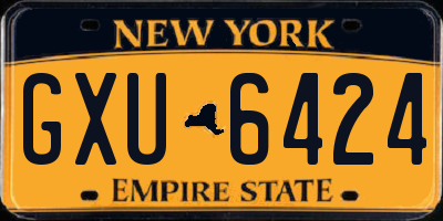 NY license plate GXU6424